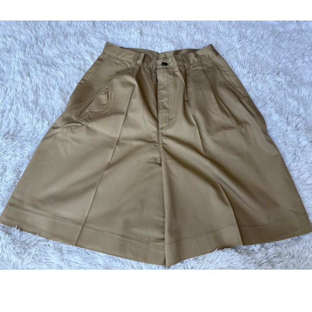 Vintage Sears The Fashion Place Khaki Culotte Shorts High Waist Pleated Size 14